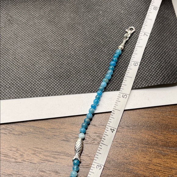 Turquoise Blue Beaded Bracelet with Silver Accent - Women Jewelry - Picture 2 of 4